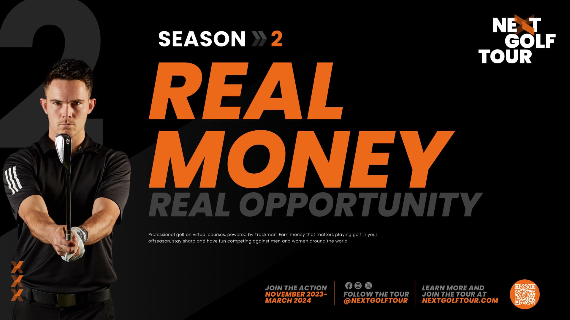 <p></p><p>The NEXT Golf Tour brings all the skill and intensity of tournament competition to the great indoors, so you can keep your game sharp all year round. This is professional golf — real talent, real pressure and real paychecks — played on virtual courses, exclusively in Trackman simulators.</p>
